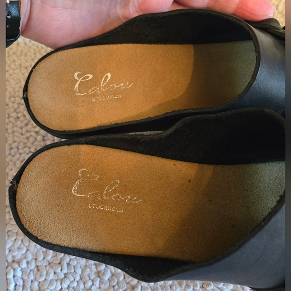 Calou Stockholm Leather Black Sandal Clogs Sz EU 41 - Picture 8 of 10